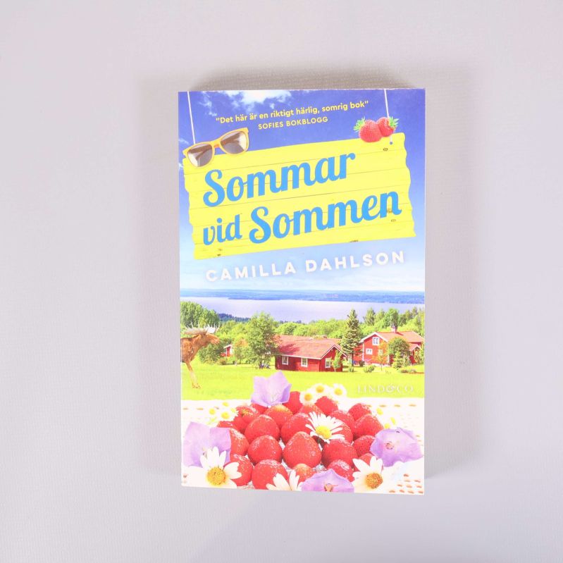Framsida av Sommar vid Sommen av Camilla Dahlson med färgglatt omslag
