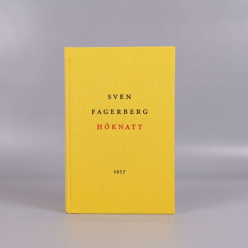 Framsidan på boken Höknatt av Sven Fagerberg, gult hårdband
