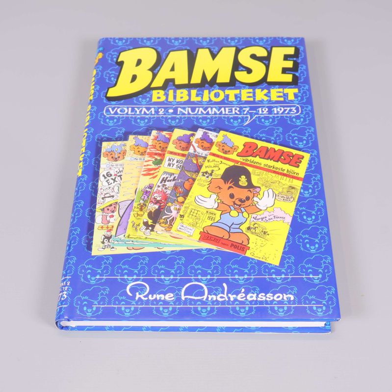 Bamsebiblioteket volym 2 nummer 7-12 med blått och gult omslag, Rune Andréasson