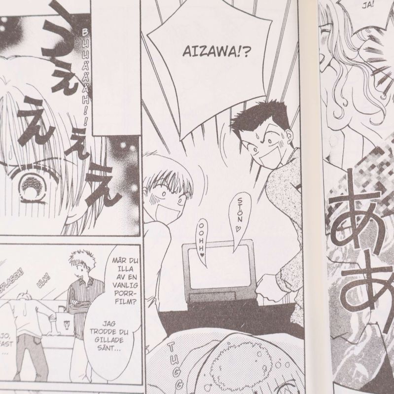 Sida ur Power!! manga med karaktärer och svensk dialog