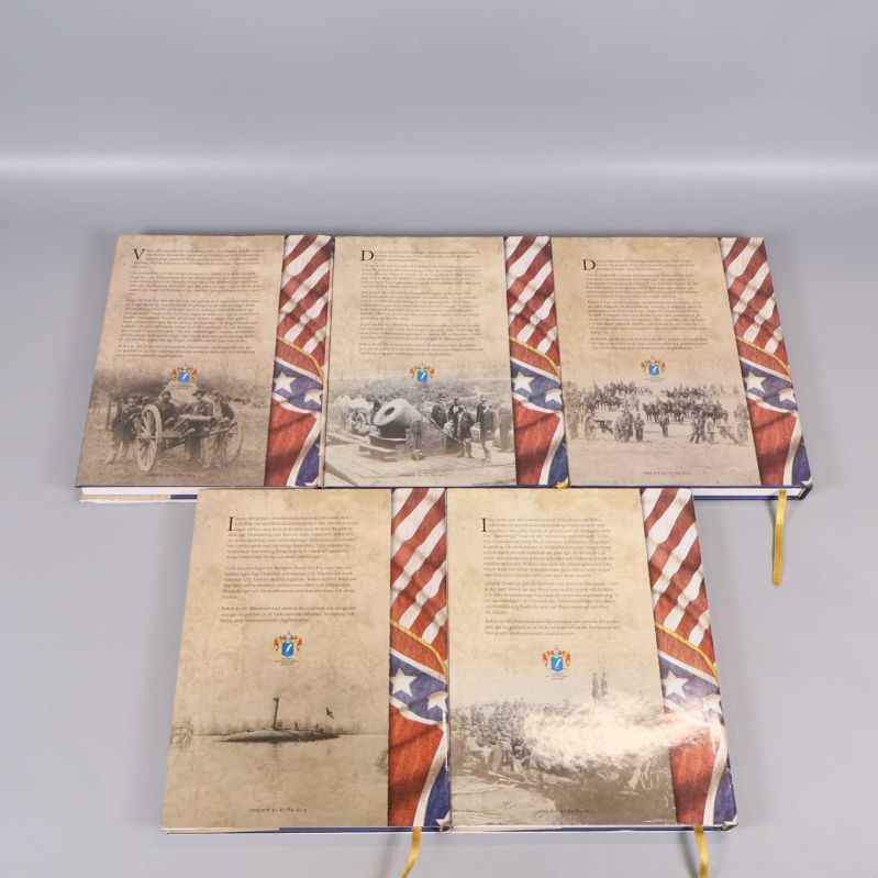Baksidor av bokserien Amerikanska inbördeskriget, historiska foton och retrodesign