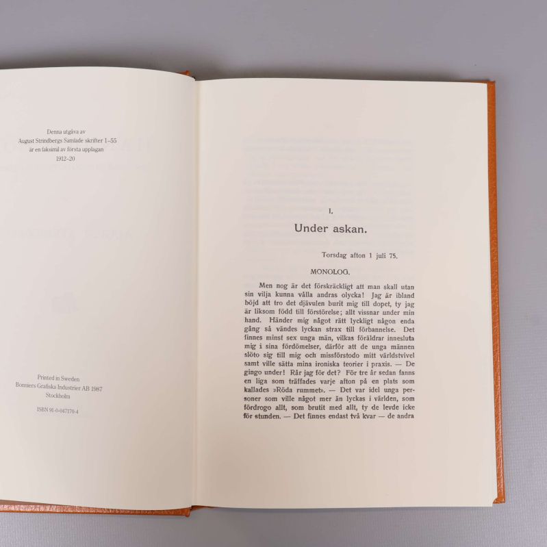 Uppslag ur Strindbergs Samlade skrifter, band 51, med ISBN