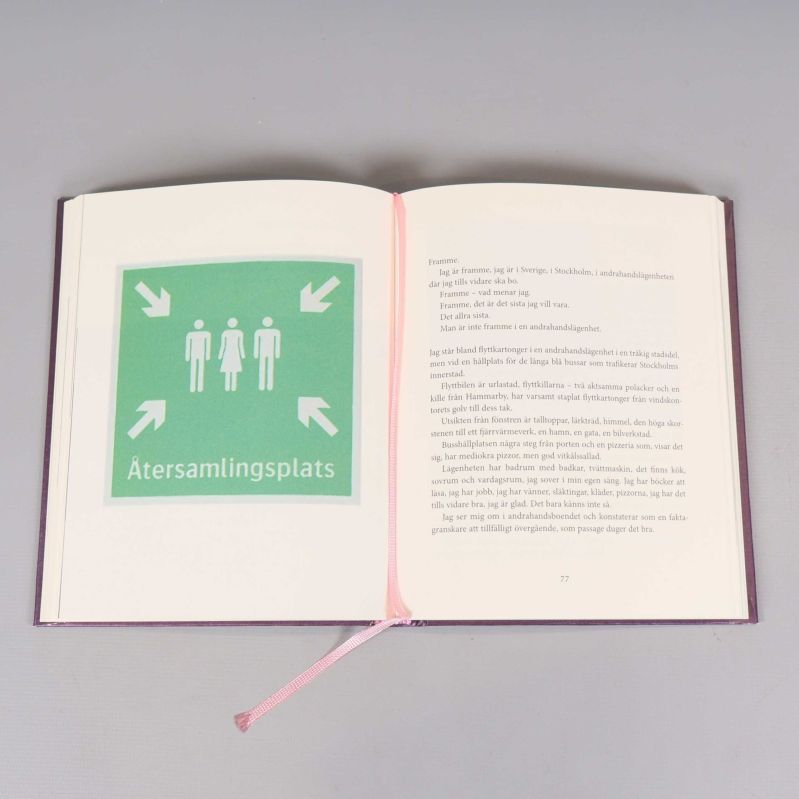 Uppslag med text och illustration ur Bodil Malmsten-bok
