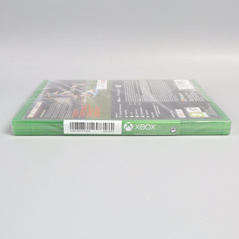 Nedre kant av FIFA 23 Xbox Series X-fodral med streckkod
