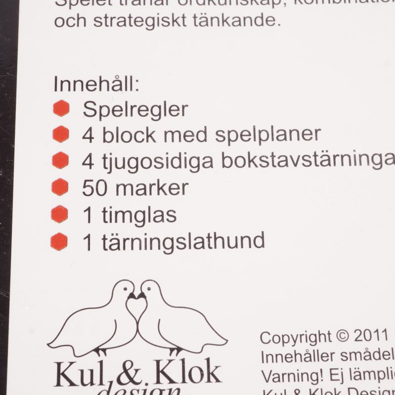 Närbild av spelinnehållslista på Korso HexIQ