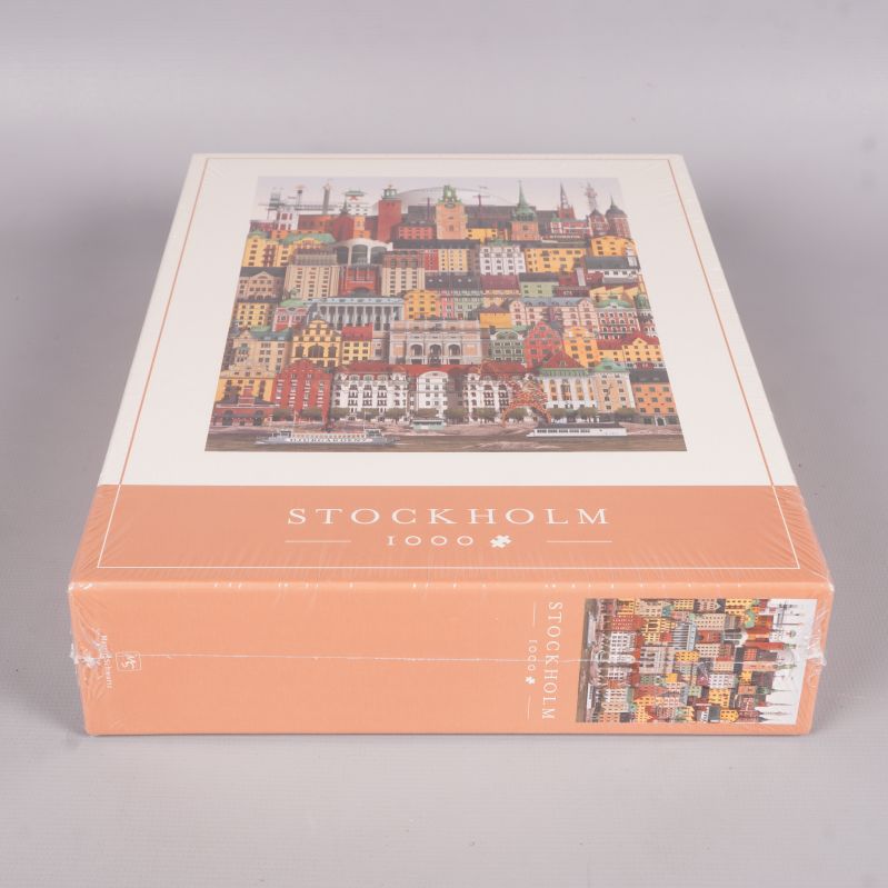 Pusselbox liggande med Stockholm-motiv och bitantal