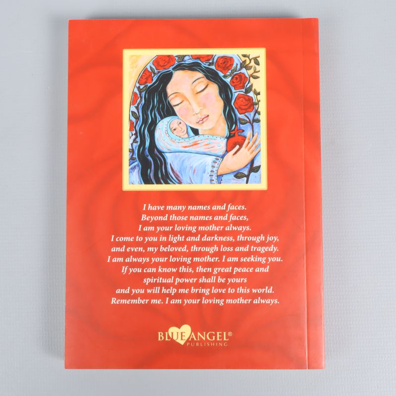 Baksidan av Mother Mary Oracle guidebok med illustration