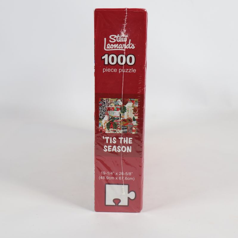 Sidan på pusselkartong med text och motiv, 1000 bitar