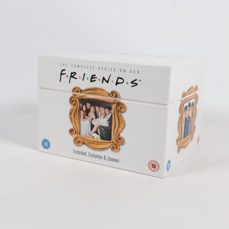 Friends komplett DVD-box med kultdesign och guldram