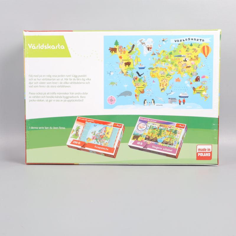 Baksida av pusselbox med fler illustrationer och beskrivning