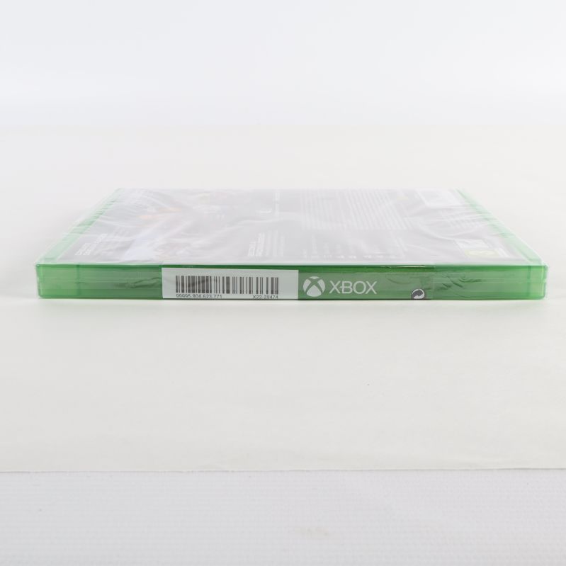 Undersidan av GRID Legends Xbox-fodral med streckkod och Xbox-logga