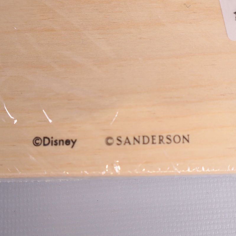 Disney och Sanderson logotyper på babypusslets baksida