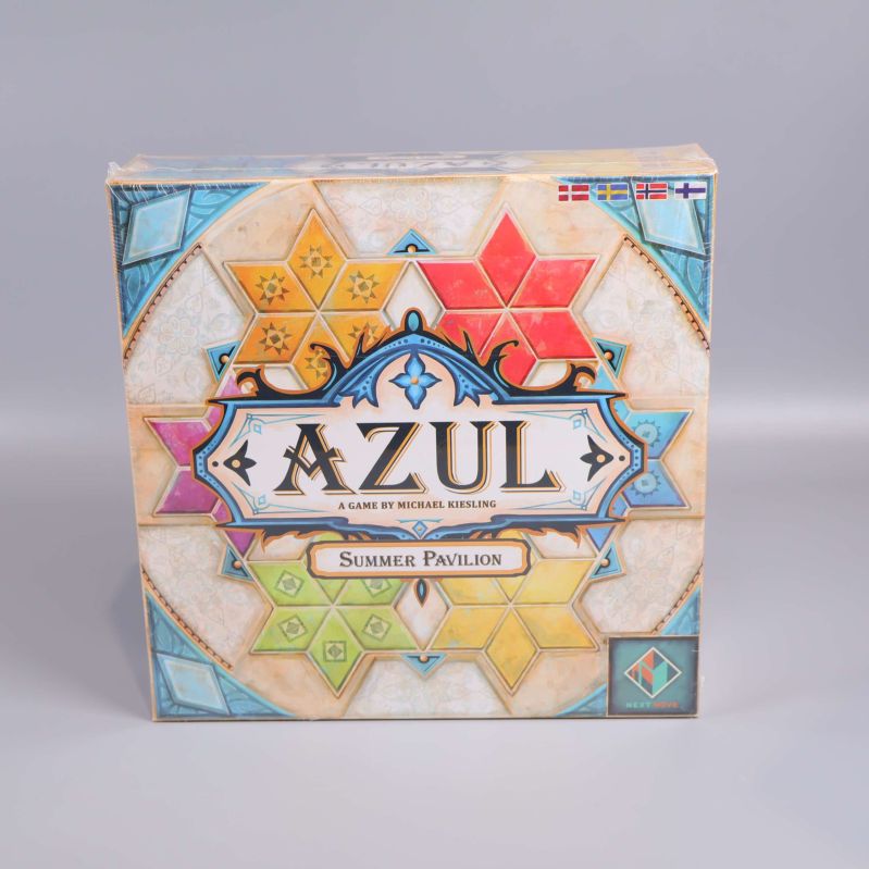 Framsidan av Azul Summer Pavilion spelbox med färgglada mönster
