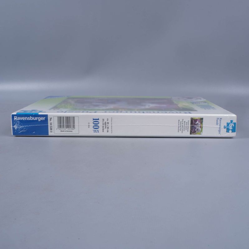 Pusselaskens rygg visar Ravensburger och antal bitar
