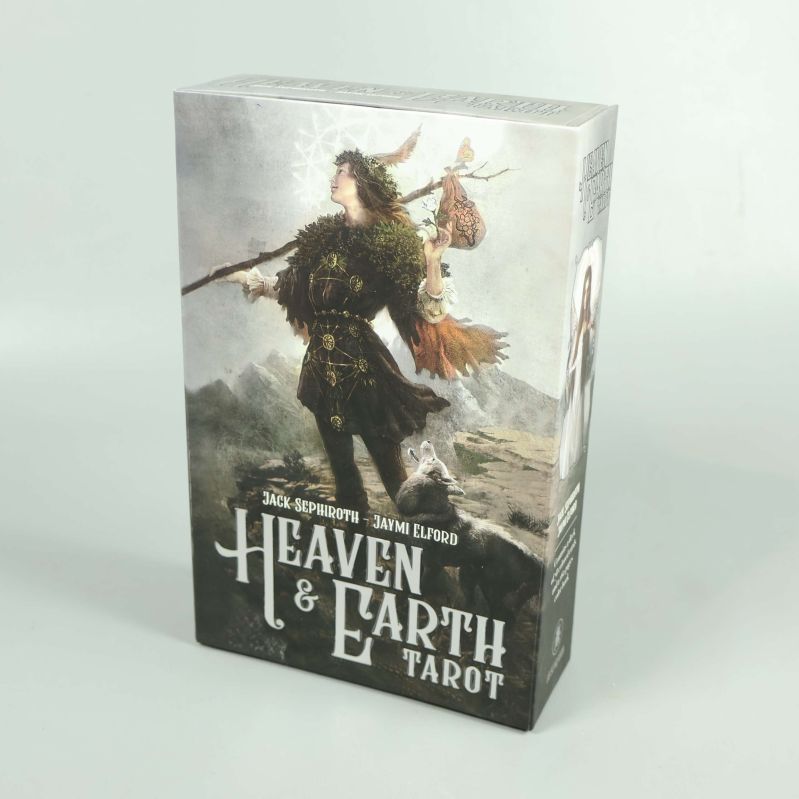 Framsidan av Heaven & Earth Tarot-lådan med konstnärlig illustration