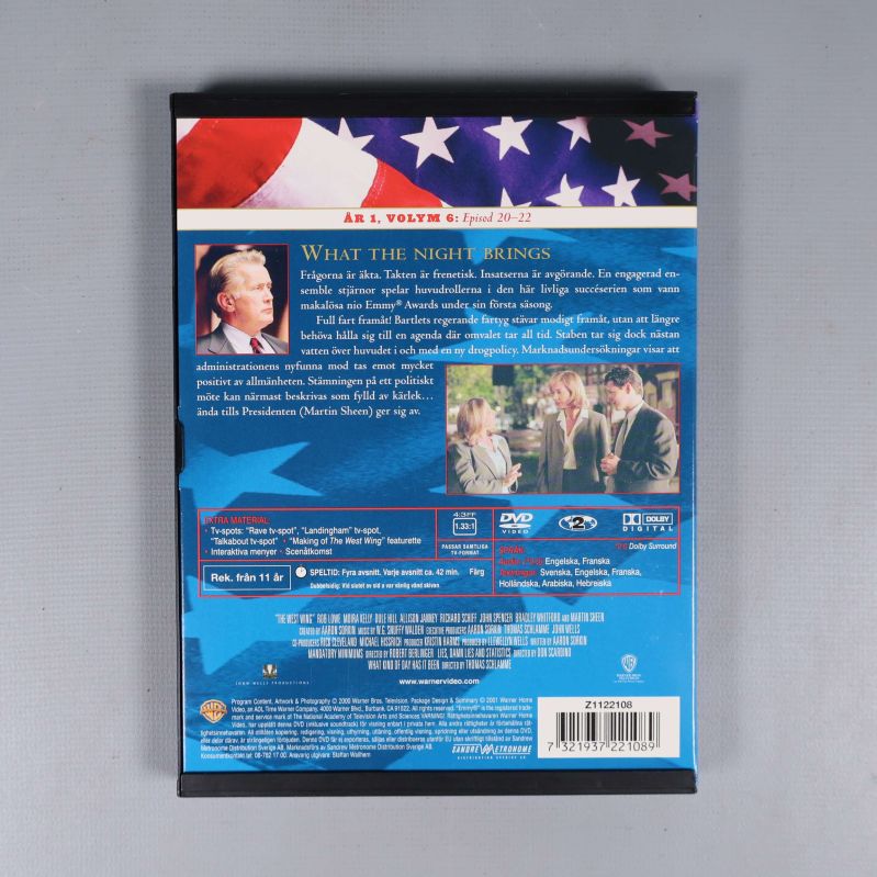 Baksidan av DVD-fodral till Vita huset år 1