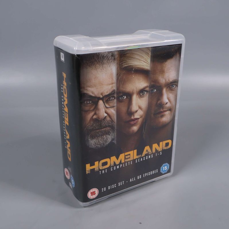 Framsida av Homeland DVD-box med huvudkaraktärer