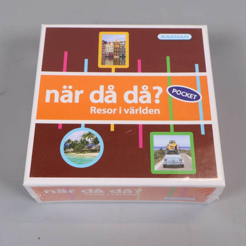 Framsidan av spelboxen När då då? Resor i världen