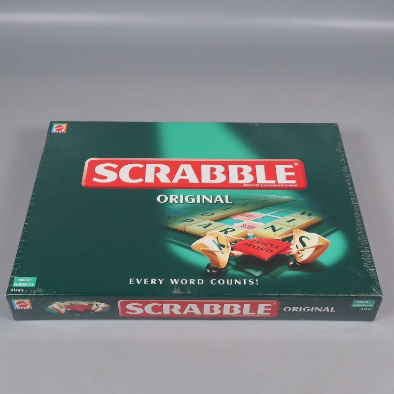 Scrabble Original kartong sedd rakt framifrån