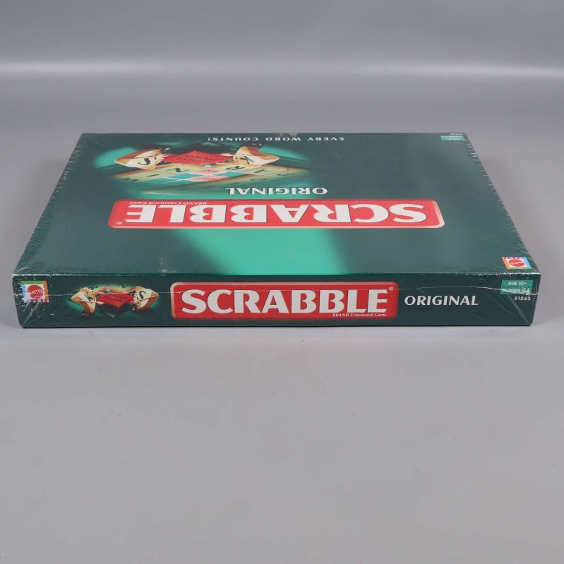 Scrabble Original kartong liggande, Scrabble-text upp och ned
