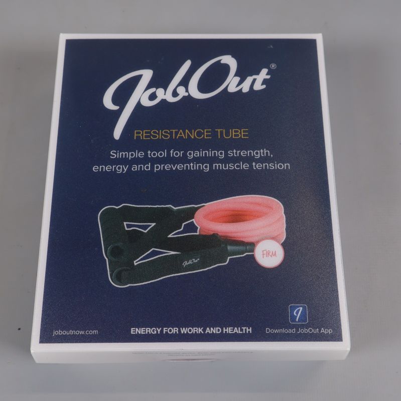 Förpackning till JobOut Resistance Tube med band och handtag synliga