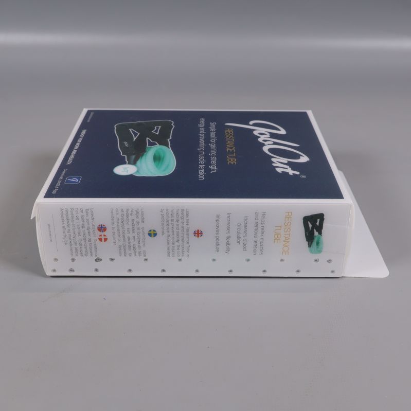 JobOut-box från andra sidan med produktinformation och färgmarkeringar