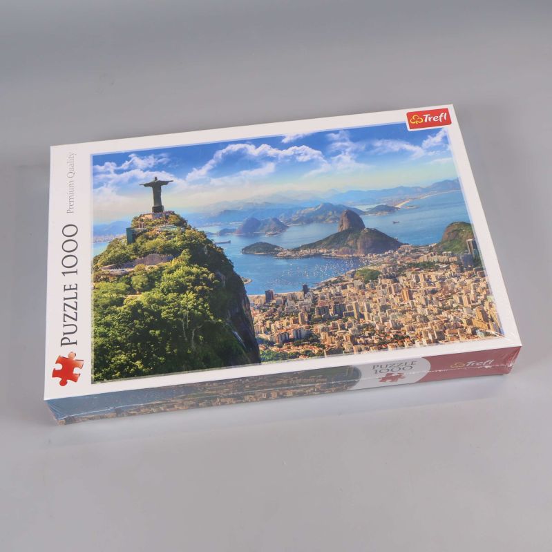 Pussellåda med motiv av Rio de Janeiro och Kristusstatyn