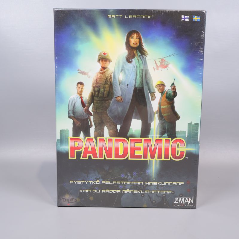 Pandemic spel med färgglad framsida och karaktärer