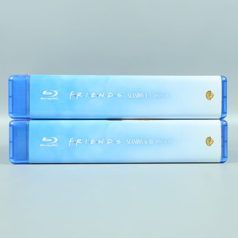 Ryggar på Friends blu-ray boxarnas fodral