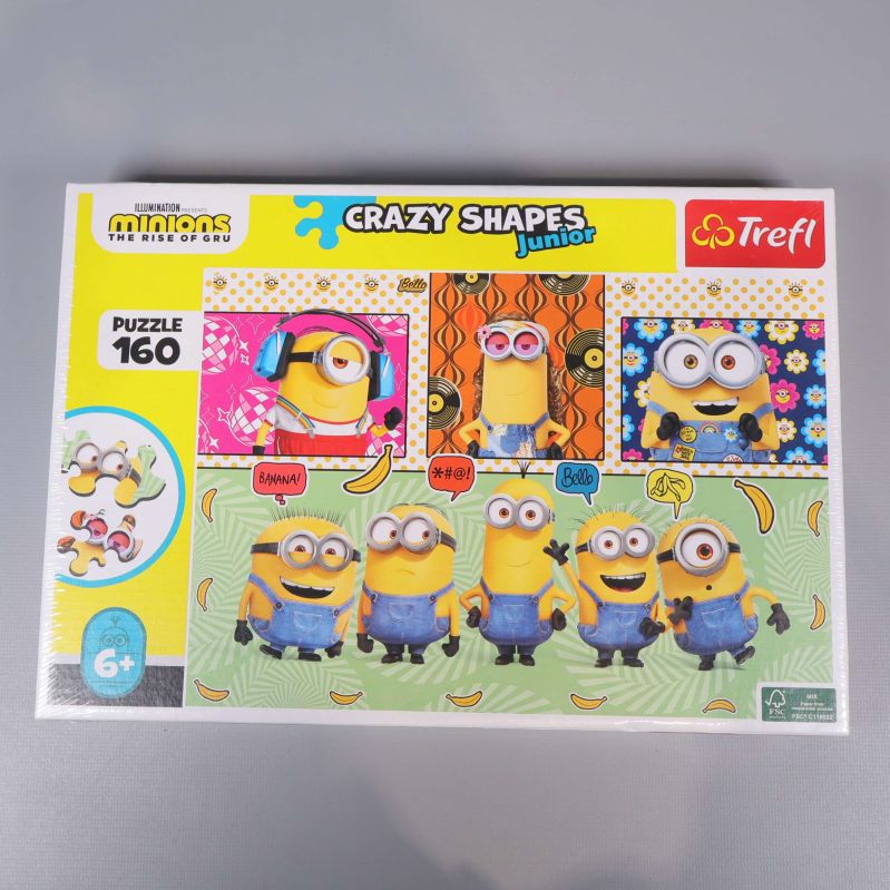 Framsida av Minions Crazy Shapes pussel från Trefl