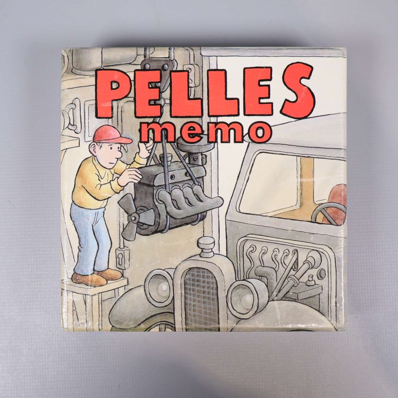 Framsidan av Pelles memo med illustration på Pelle och bilmotor