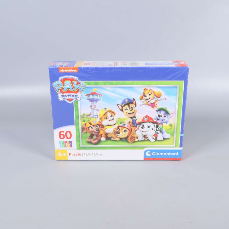 Framsidan av Paw Patrol pusselask med motiv och antal bitar