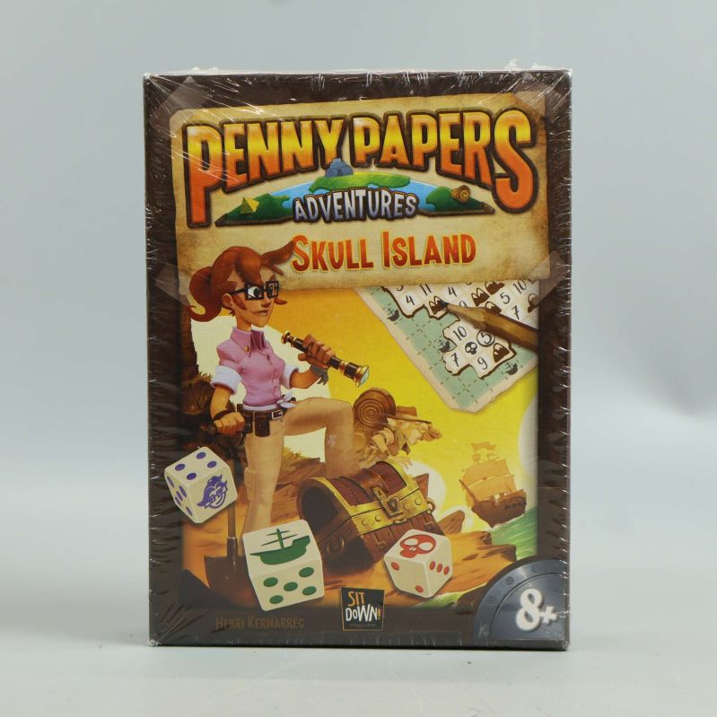 Framsidan av Penny Papers Skull Island sällskapsspel