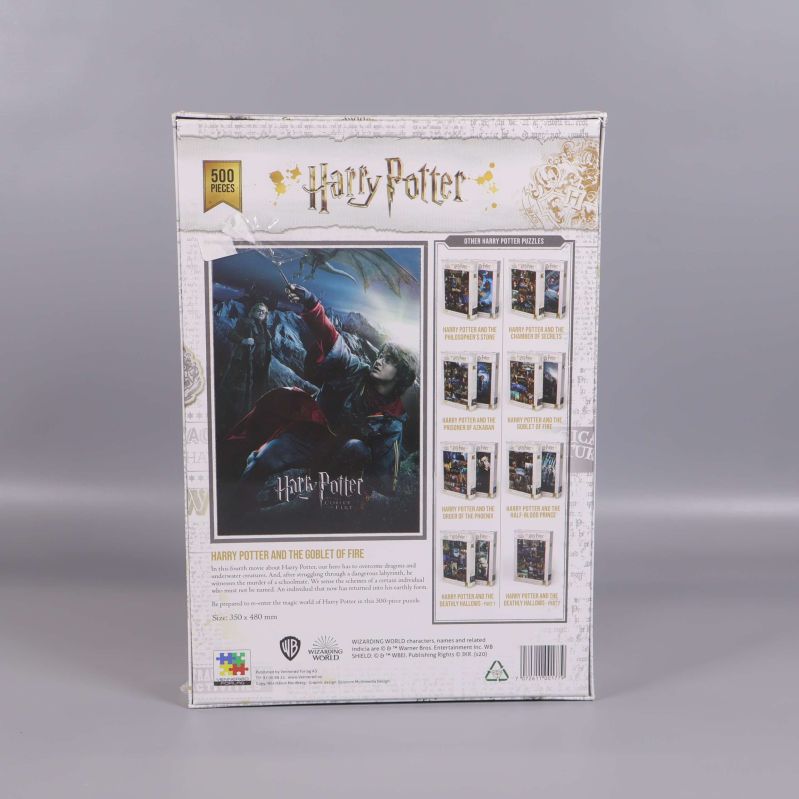 Baksidan av Harry Potter-pussel med olika pusselmotiv