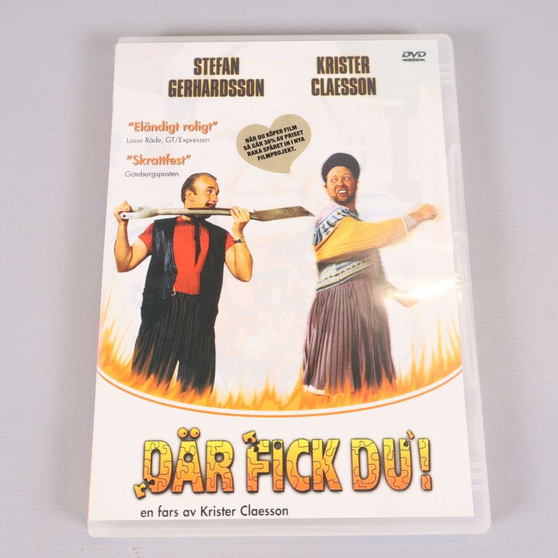 DVD-fodralets framsida med filmtitel och huvudrollsinnehavare