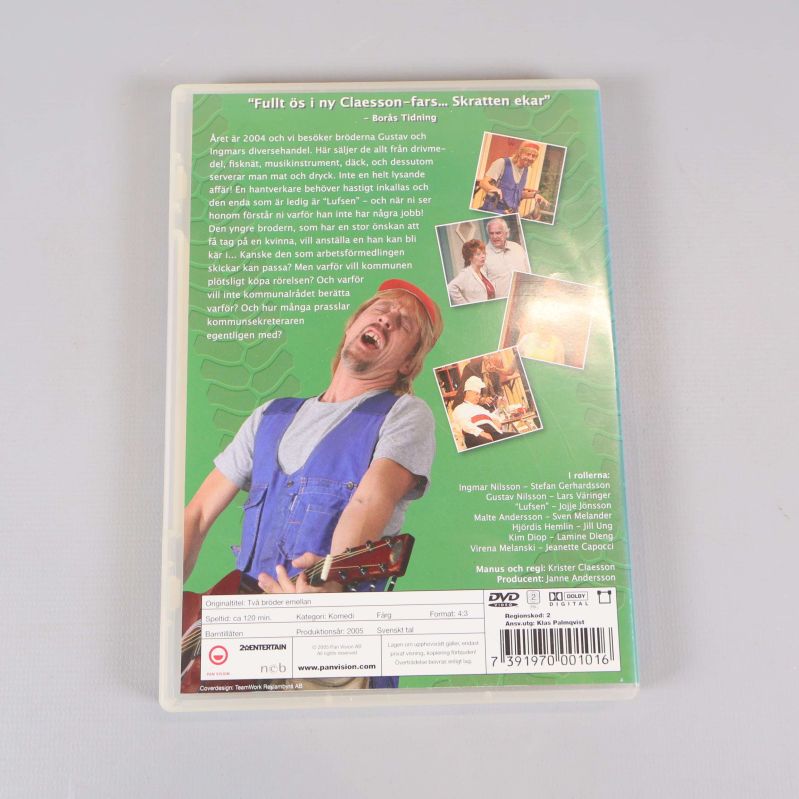 Baksidan av DVD-fodralet med filmens handling och bilder