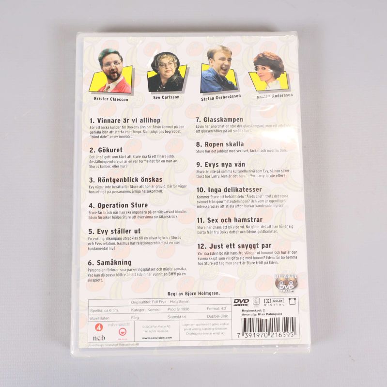 Baksidan av DVD-fodralet med avsnittslista