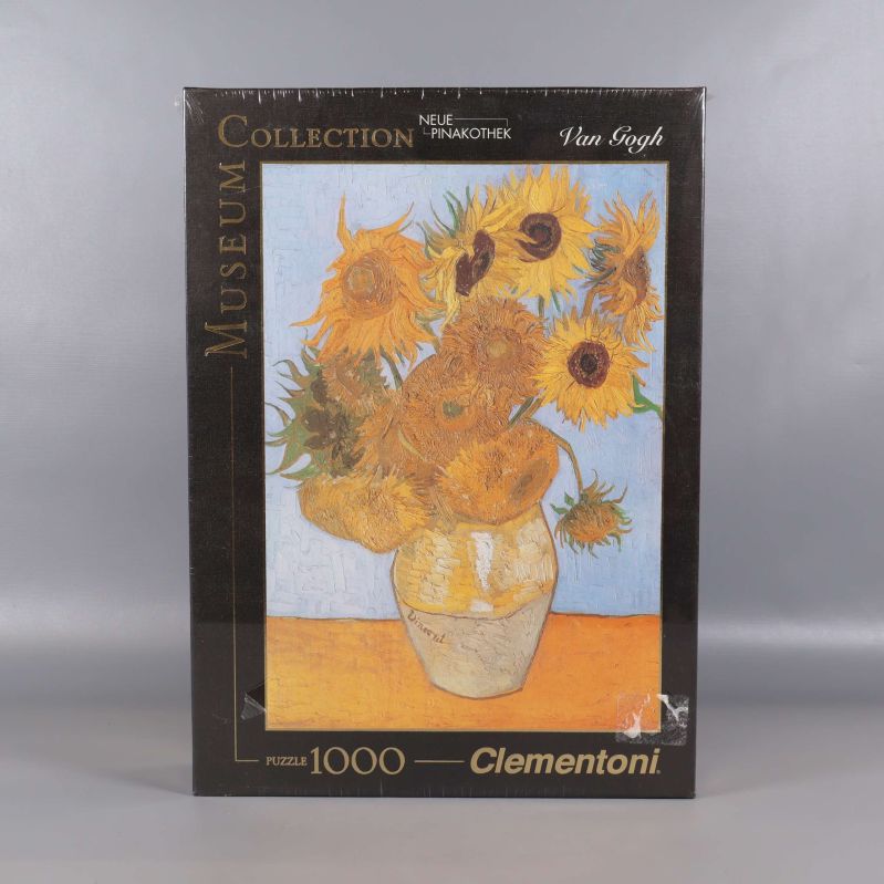 Framsida på Clementoni pussel med Van Goghs solrosor