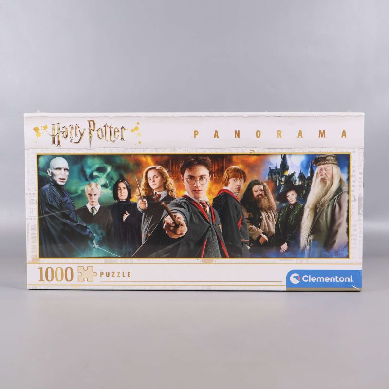 Framsidan av Harry Potter panoramapussel med kända karaktärer i färg