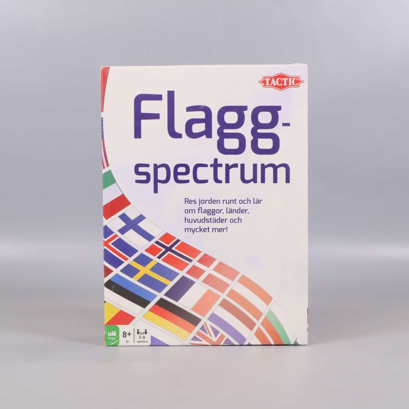 Färgglad ask med flaggmotiv