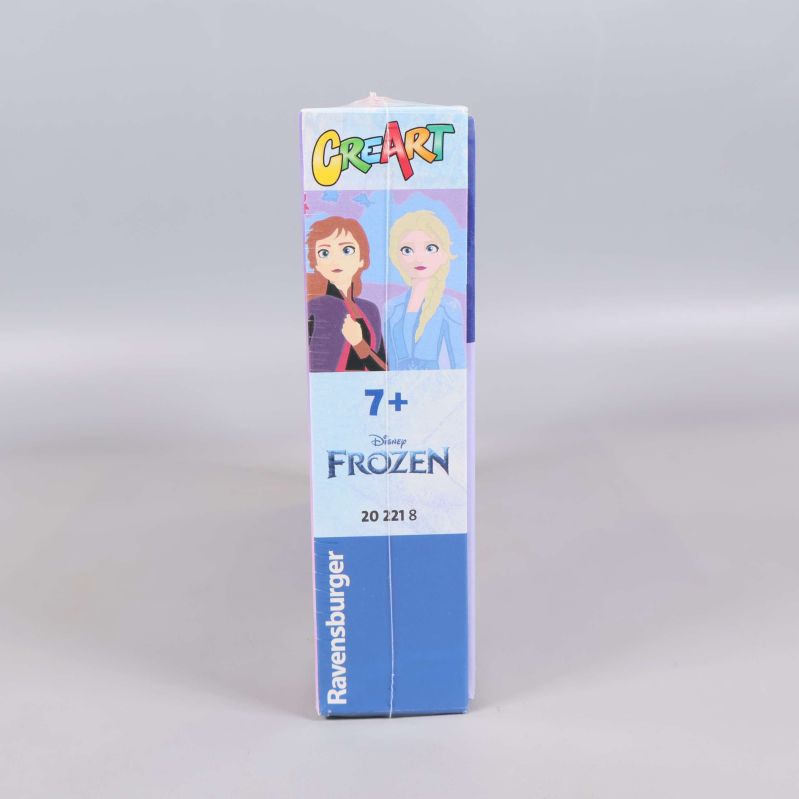 Sida av CreArt Frozen-låda med 7+ åldersmärkning och Ravensburger-logotyp