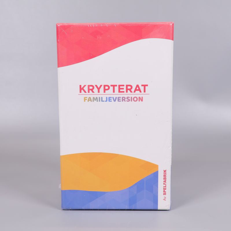 Krypterat familjeversion spelask med färgglad design