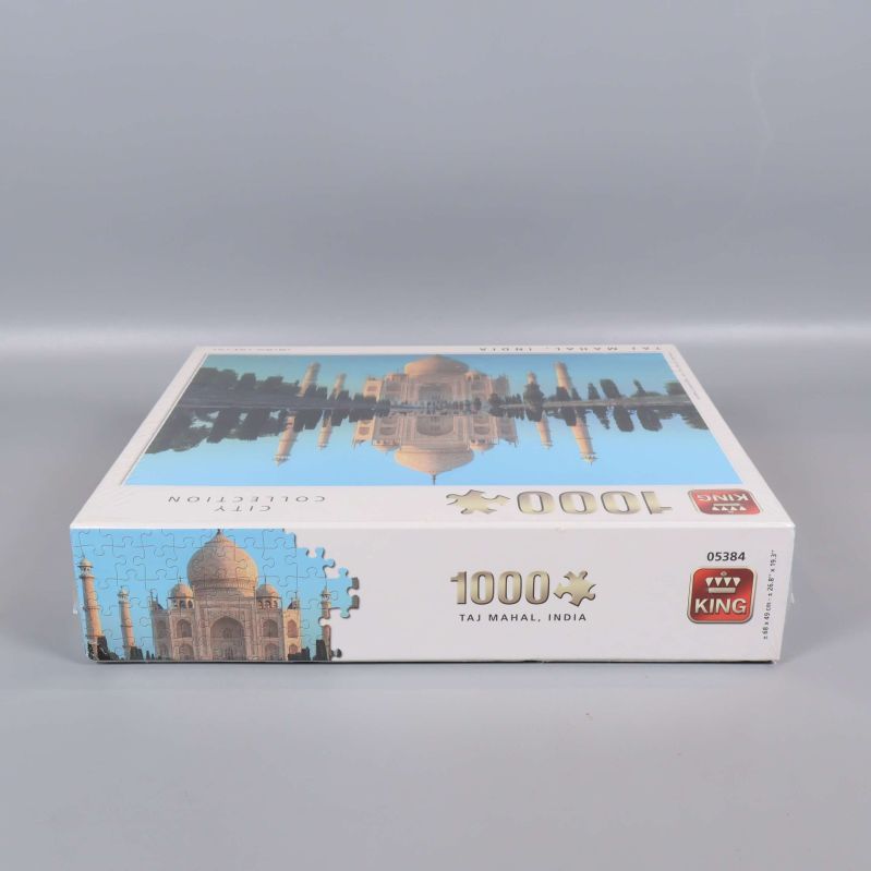 Pusselask liggande, motivet Taj Mahal synligt
