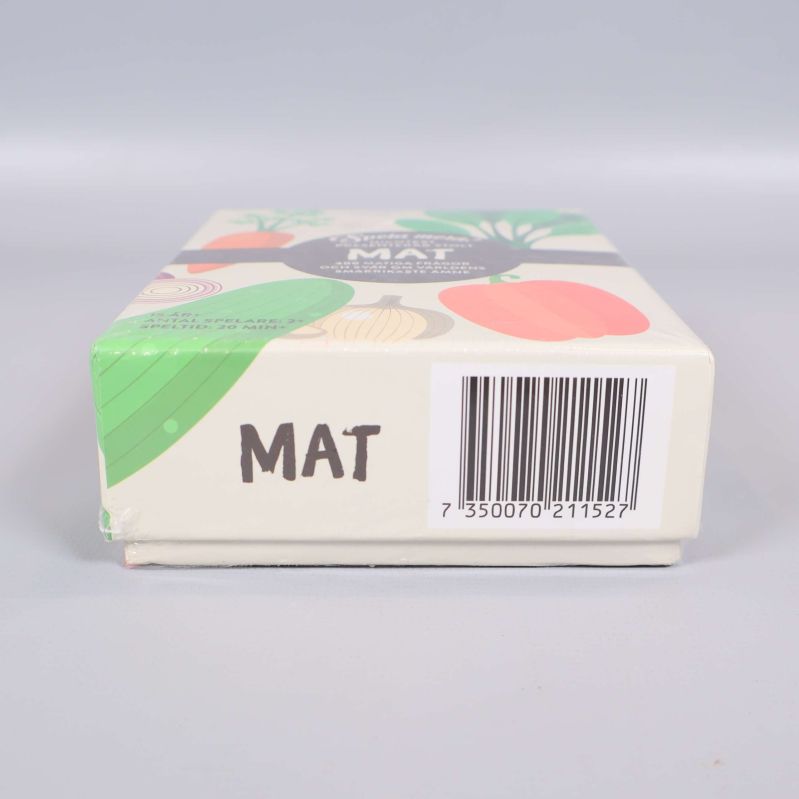 Mat-spel förpackning liggande med chiliillustration