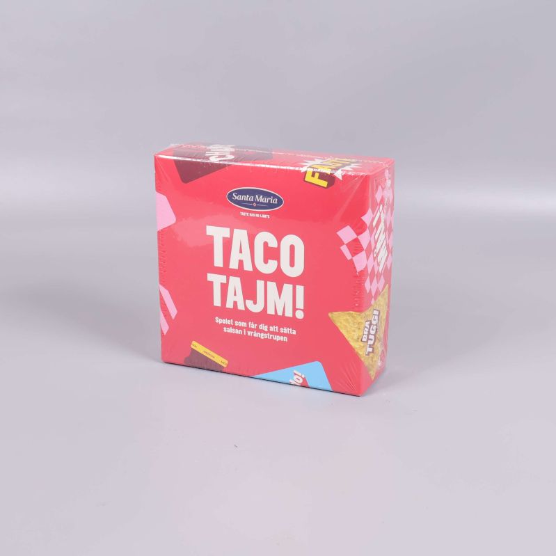 Taco Tajm sällskapsspel fotat snett framifrån
