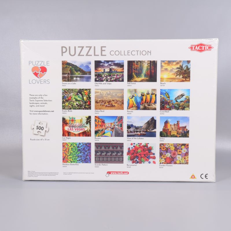 Baksida med olika motiv ur Puzzle Collection från Tactic
