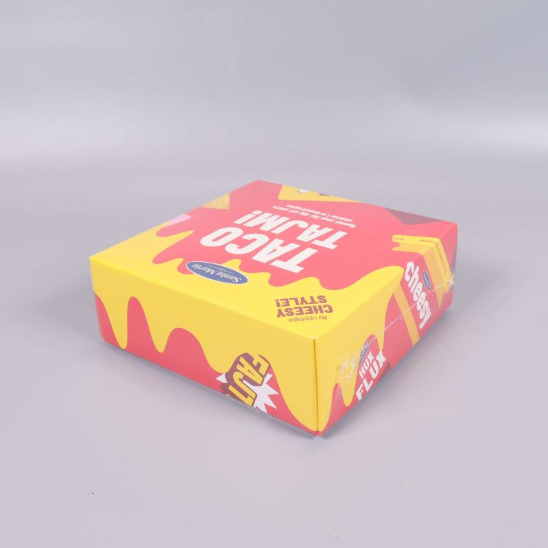 Gul och röd Taco Tajm spelask i vinkel