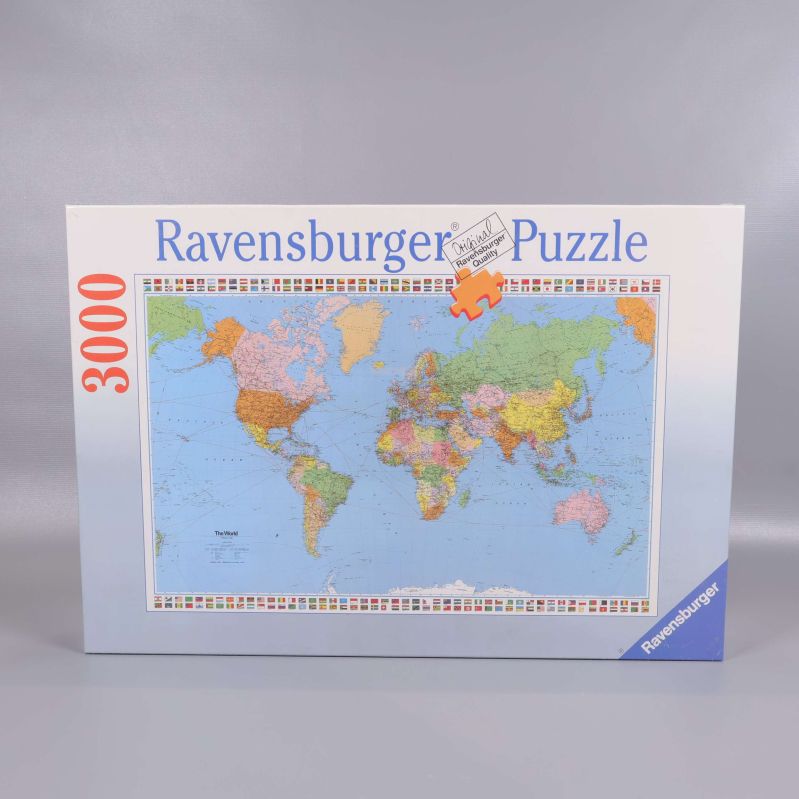 Ravensburger världskarta pussel 3000 bitar, låda framifrån