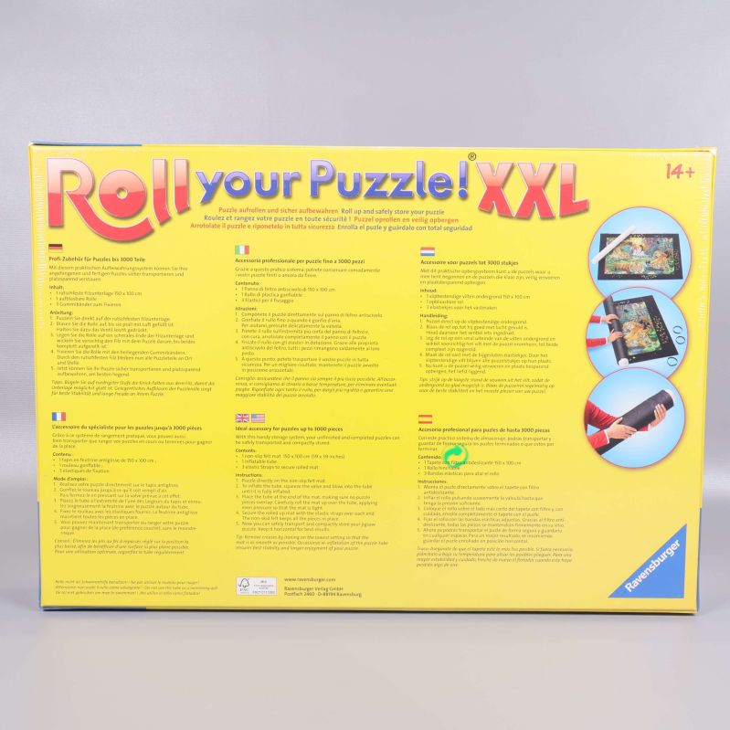 Baksidan av XXL Roll your Puzzle-spelförpackning