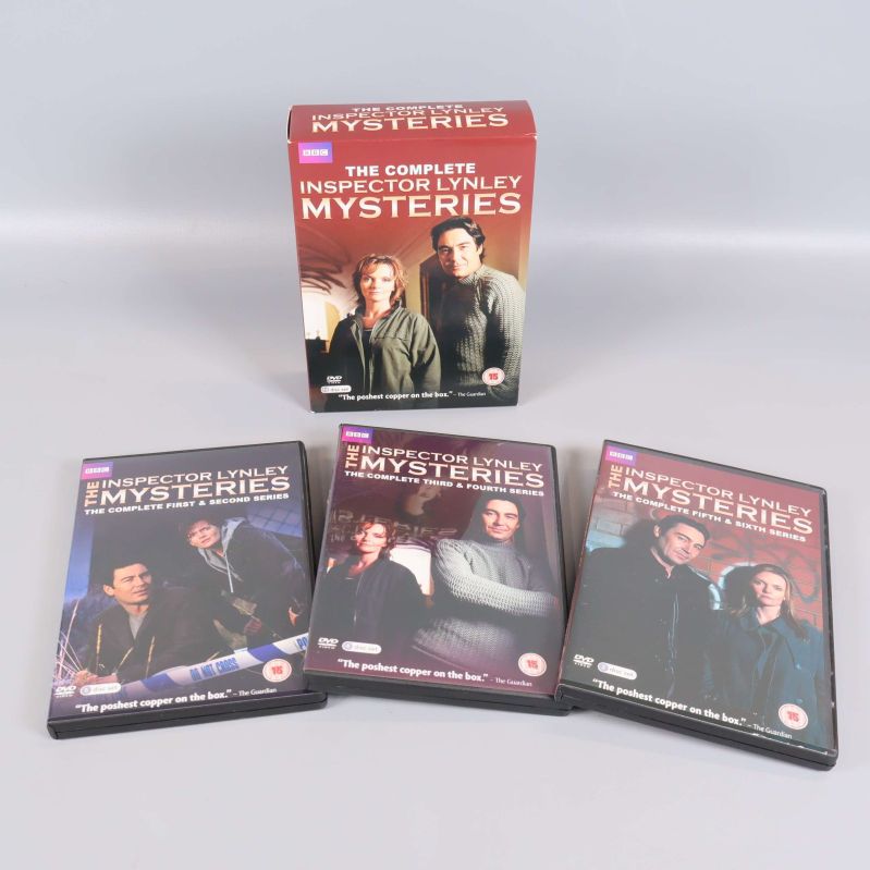 Komplett DVD-box Inspector Lynley Mysteries och tre fodral